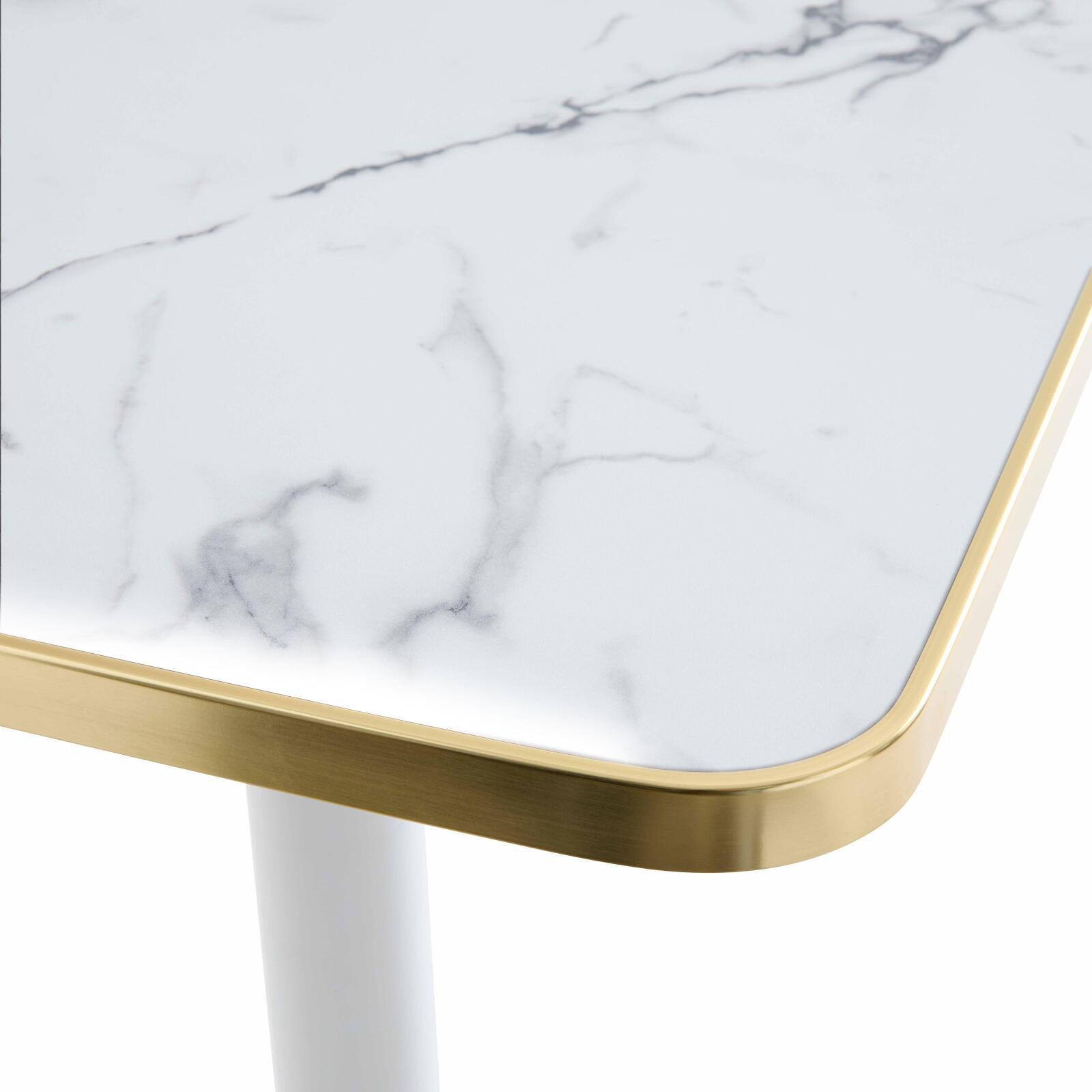 Tischplatte aus Sperrholz mit Laminatbeschichtung 70x70 cm mit Aluminiumkanten