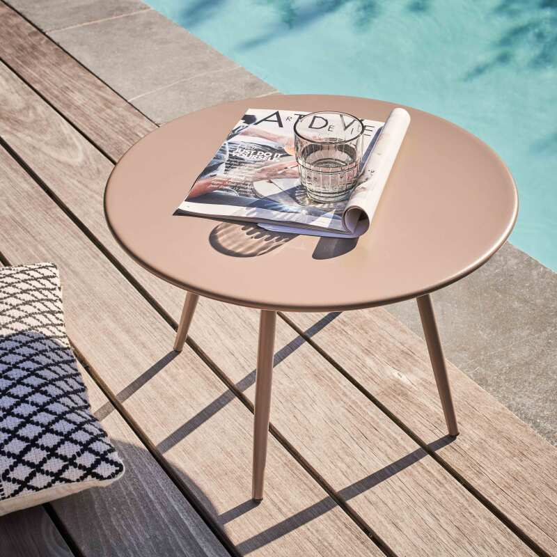 Garten Couchtisch Runde aus Metall Ø50x34 cm - Lifestyle