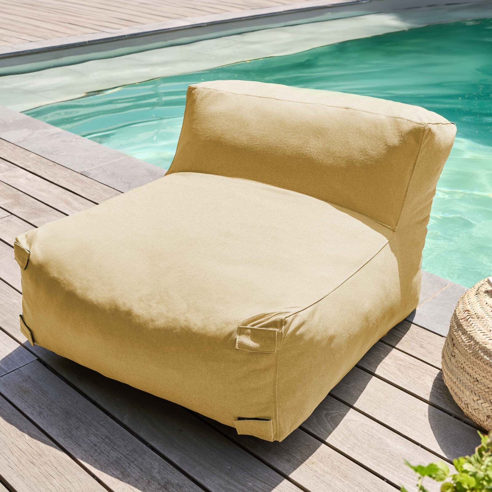 Modulare Gartenmöbel für 2 Personen bestehend aus 1 Sessel und 1 Chaiselongue