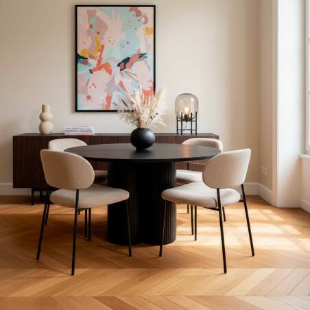 Esstisch rund, in Holzoptik für 4 Personen