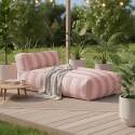 Chaiselongue im gestreiften Design für ein modulares Outdoor-Sofa