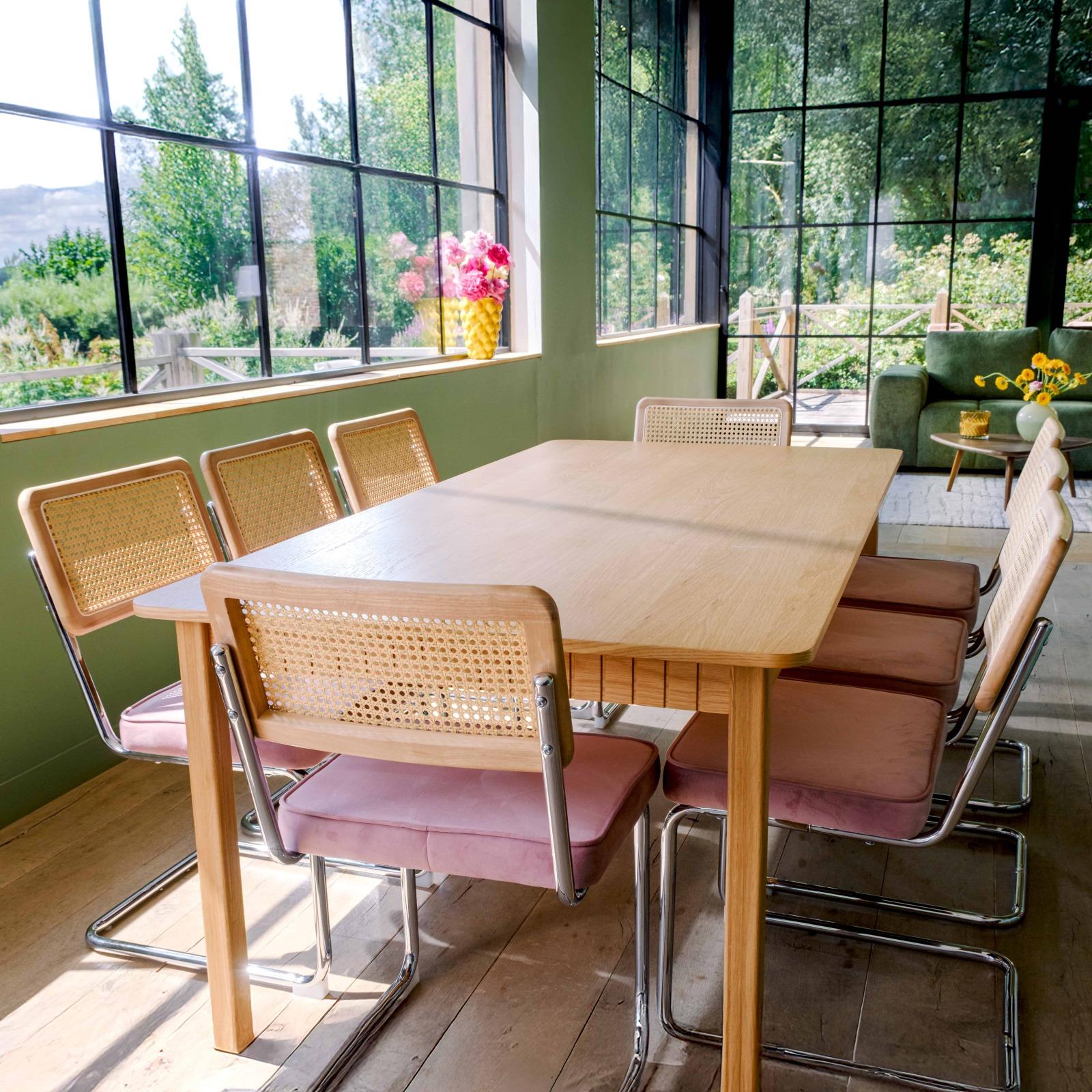 Esstisch rechteckig, aus Eichenholz-Effekt, für 10 Personen