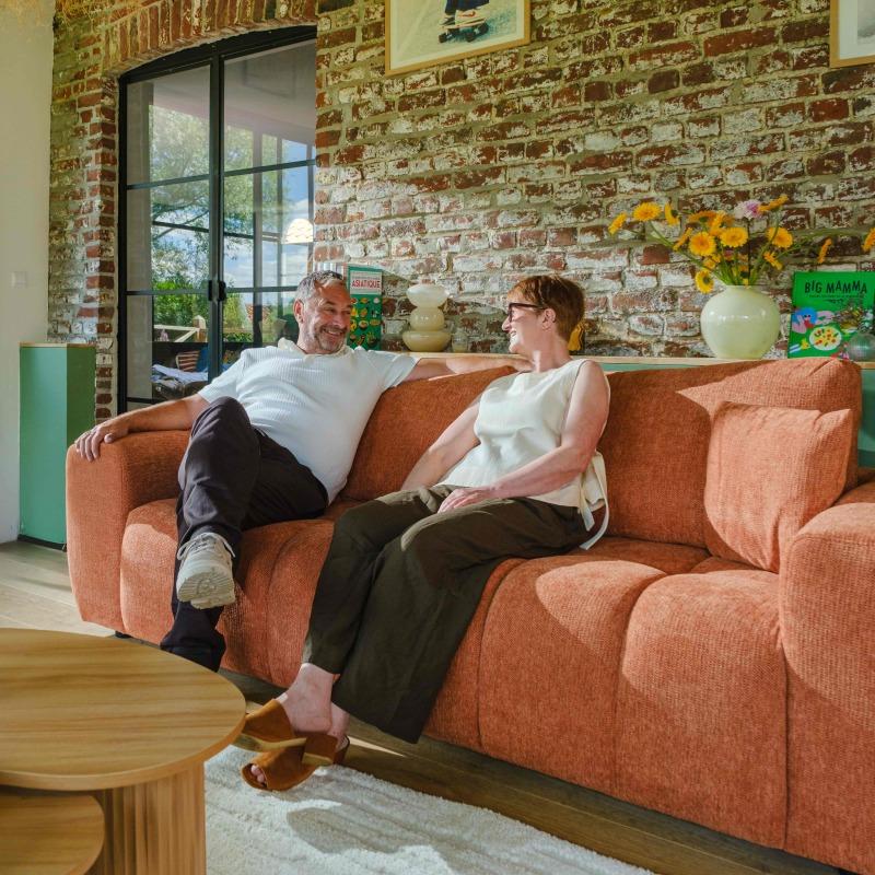 Sofa 3-Sitzer aus Stoff mit Kissen (7/9)