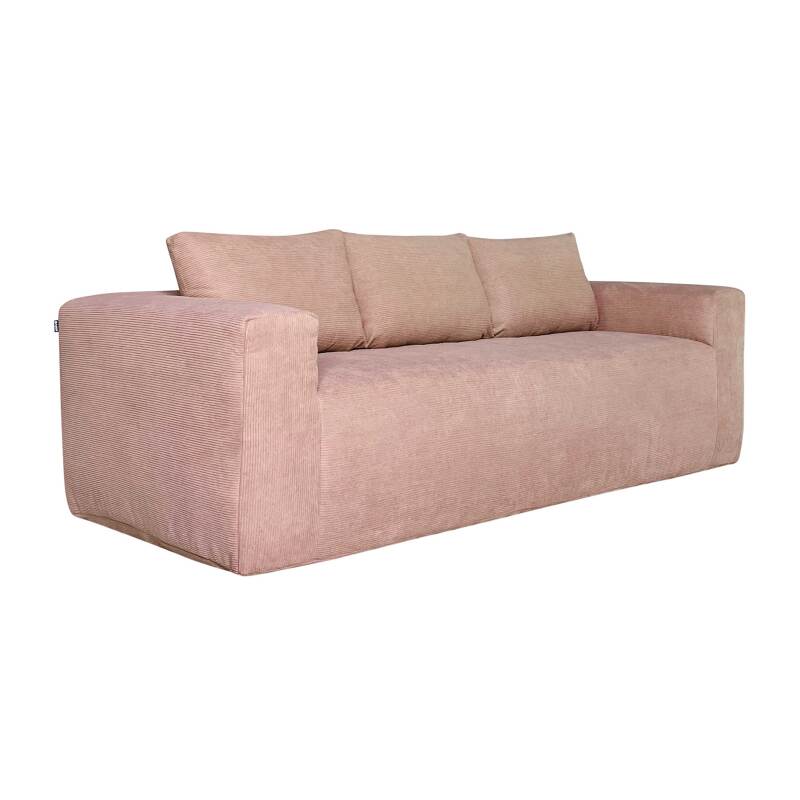 Sofa 3-Sitzer aus geripptem Stoff mit Kissen