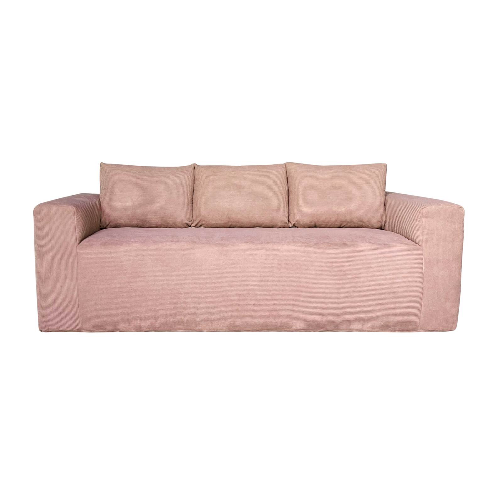 Sofa 3-Sitzer aus geripptem Stoff mit Kissen