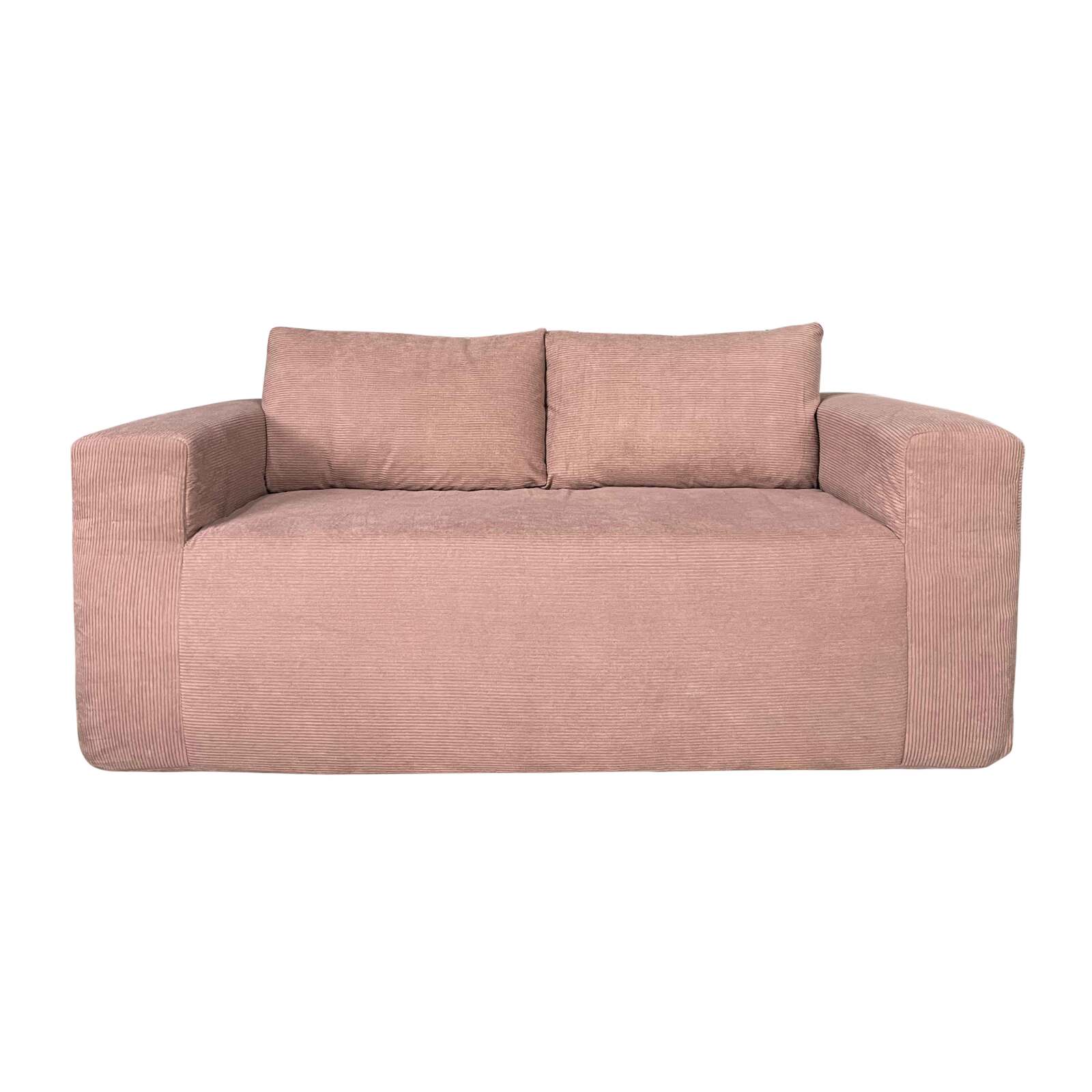 Sofa 2-Sitzer aus geripptem Stoff mit Kissen