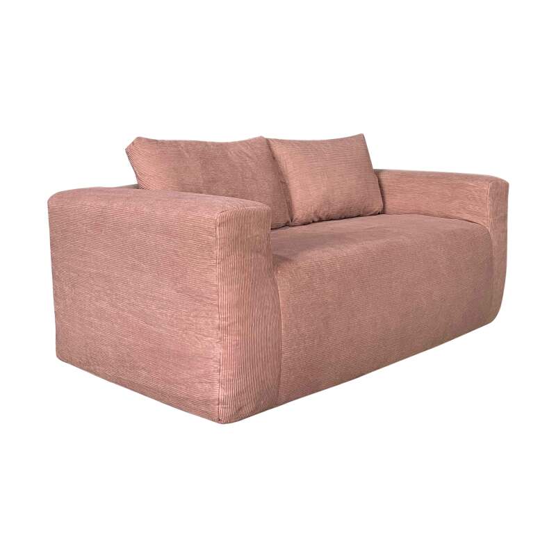 Sofa 2-Sitzer aus geripptem Stoff mit Kissen