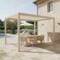 Manuell Freistehend Pergola 4x3 m aus Aluminium creme