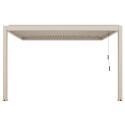 Manuell Wand-Pergola 4x3 m aus Aluminium creme mit Markise