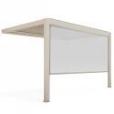 Manuell Wand-Pergola 4x3 m aus Aluminium creme mit Markise