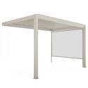 Manuell Wand-Pergola 4x3 m aus Aluminium creme mit Markise