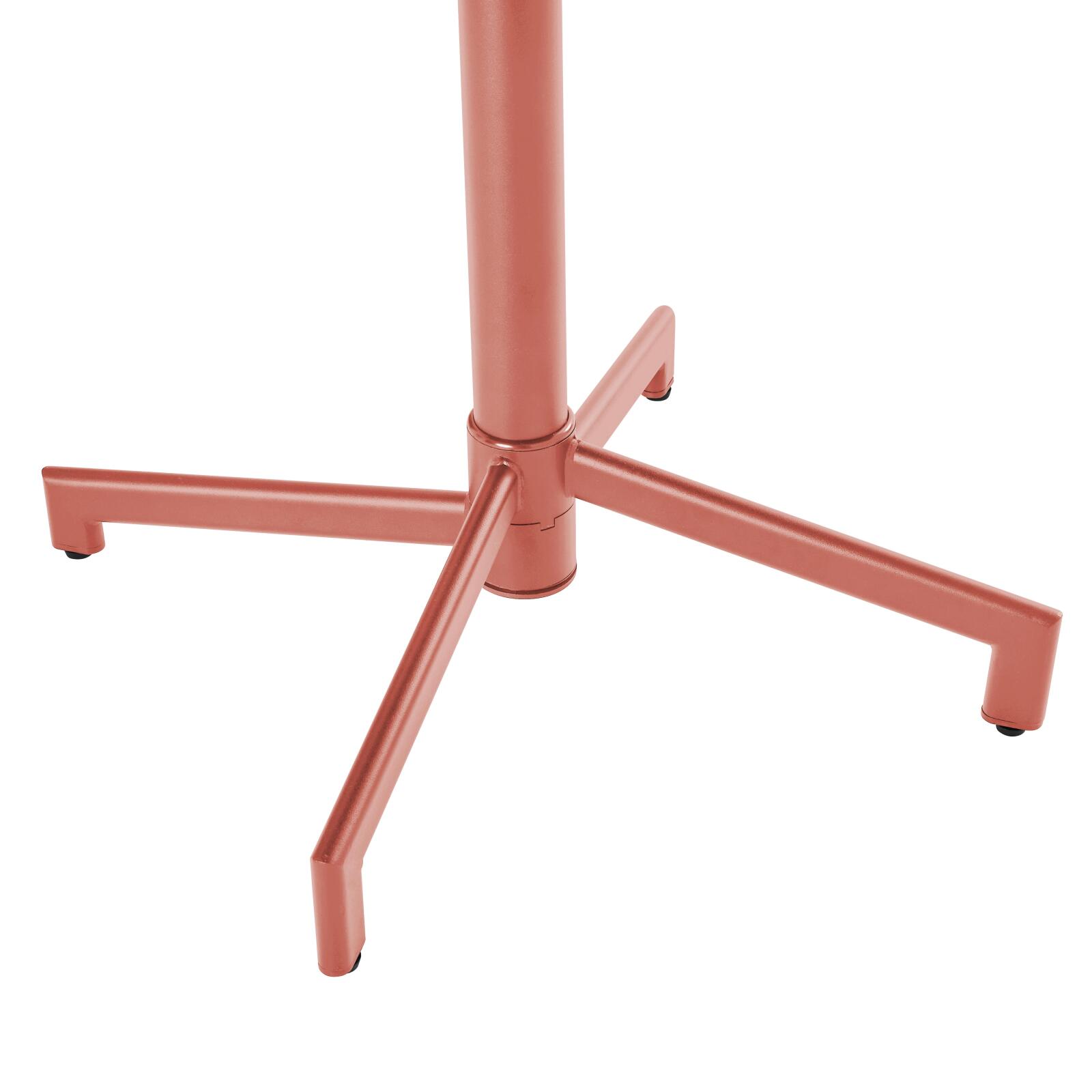 Gartentisch Bistro-Stil Rund verstellbarer aus Metall, 4 Personen, Ø70x72 cm
