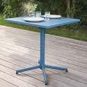 Gartentisch Quadratisch verstellbarer aus Metall, 4 Personen, 70x70 cm