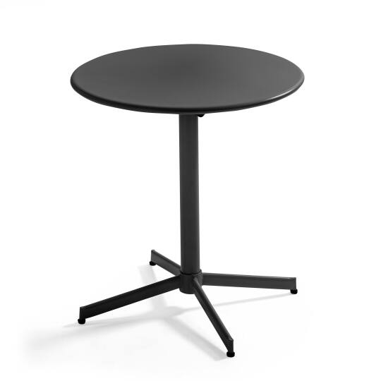 Gartentisch Bistro-Stil Rund verstellbarer aus Metall, 4 Personen, Ø70x72 cm