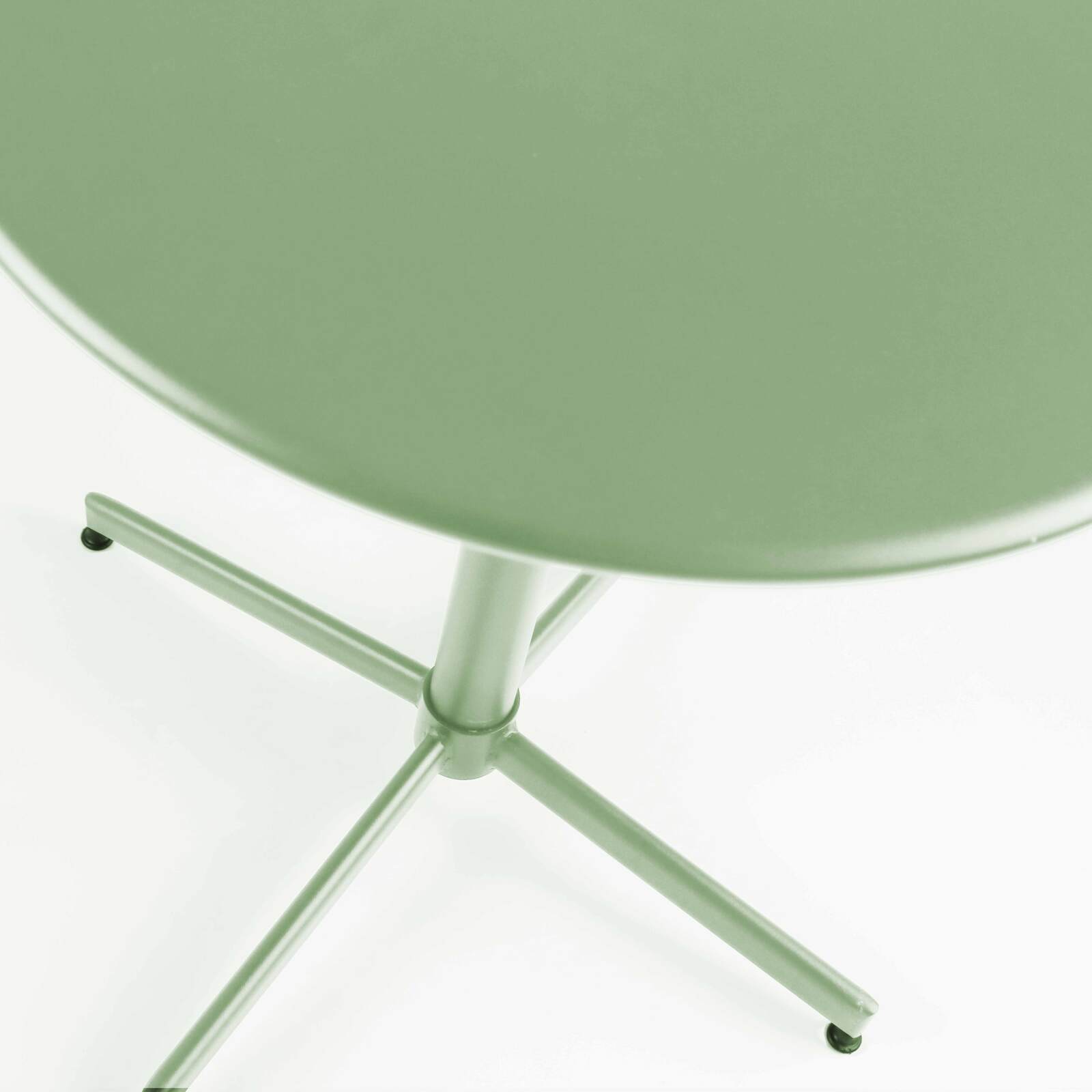 Gartentisch Bistro-Stil Rund verstellbarer aus Metall, 4 Personen, Ø70x72 cm