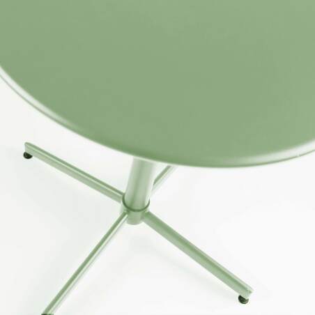 Gartentisch Bistro-Stil Rund verstellbarer aus Metall, 4 Personen, Ø70x72 cm (6/7)