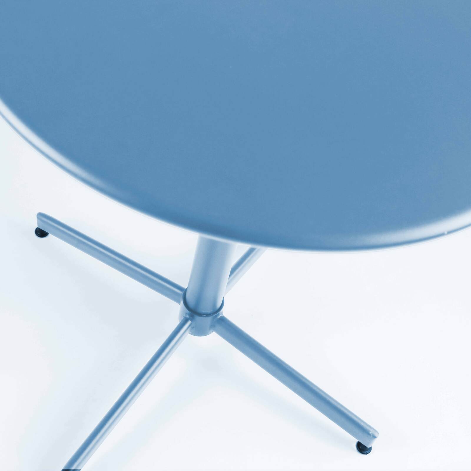 Gartentisch Bistro-Stil Rund verstellbarer aus Metall, 4 Personen, Ø70x72 cm