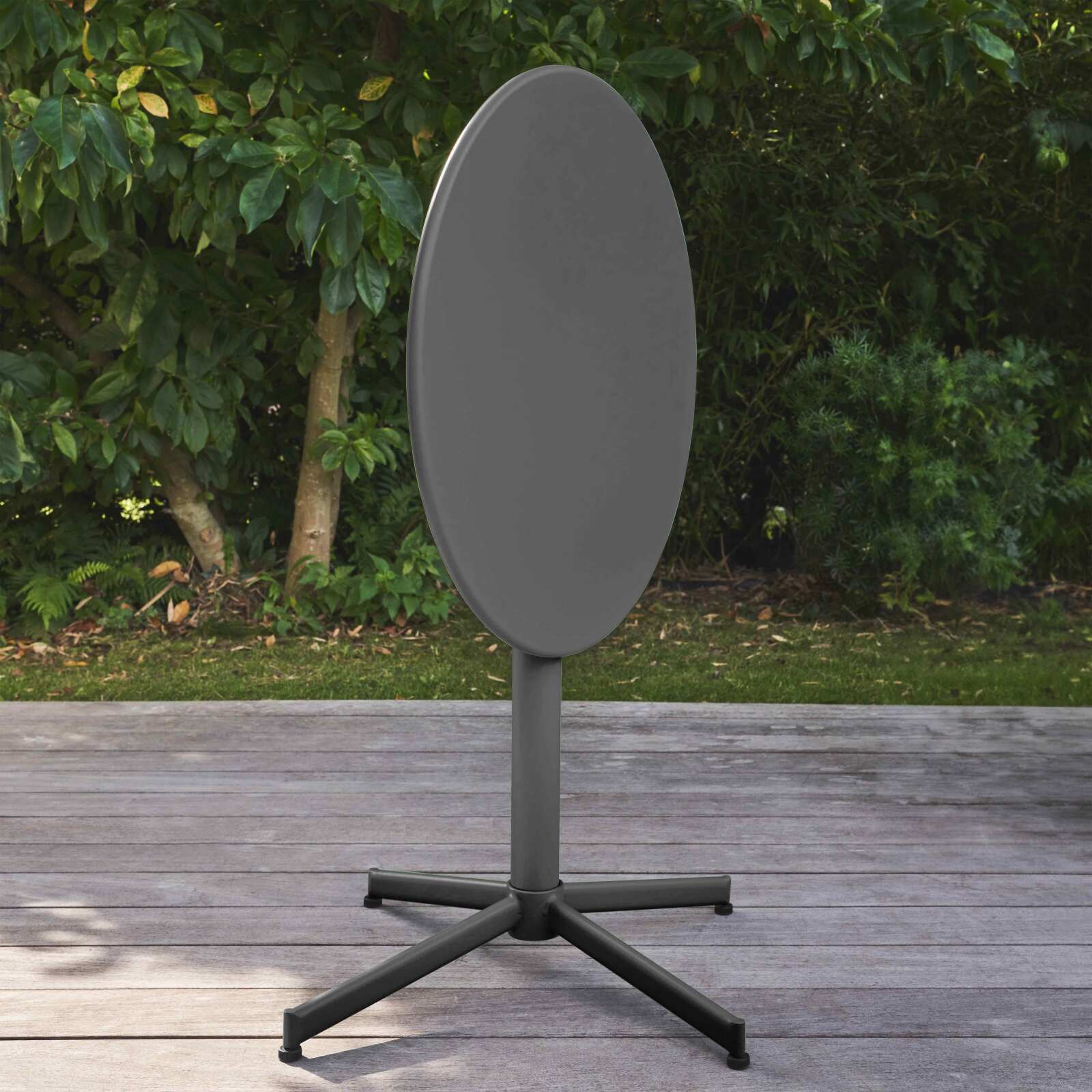 Gartentisch Bistro-Stil Rund verstellbarer aus Metall, 4 Personen, Ø70x72 cm