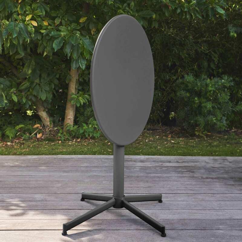 Gartentisch Bistro-Stil Rund verstellbarer aus Metall, 4 Personen, Ø70x72 cm (2/7)