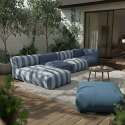 Chaiselongue im gestreiften Design für ein modulares Outdoor-Sofa
