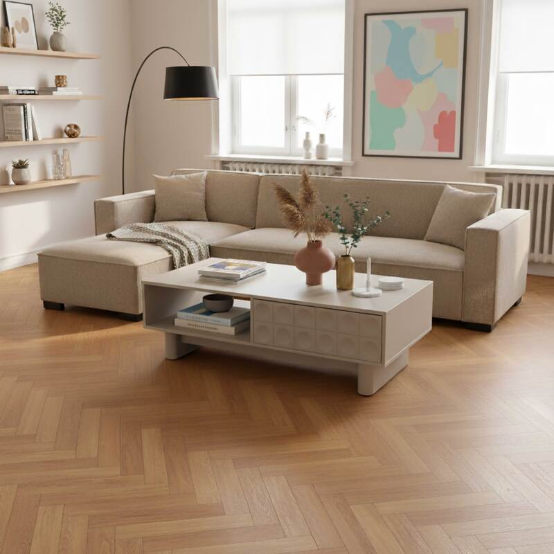 Couchtisch rechteckig, mit Schublade, 120x60 cm