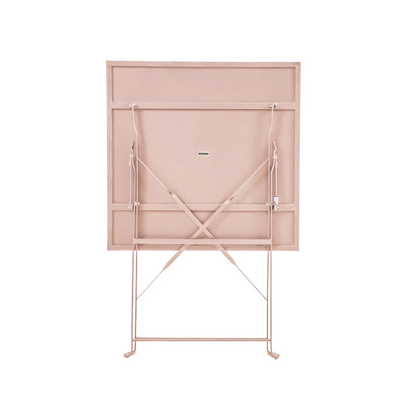 Gartentisch Bistro-Stil Quadratisch klappbarer aus Metall, 2 Personen, 60x60 cm