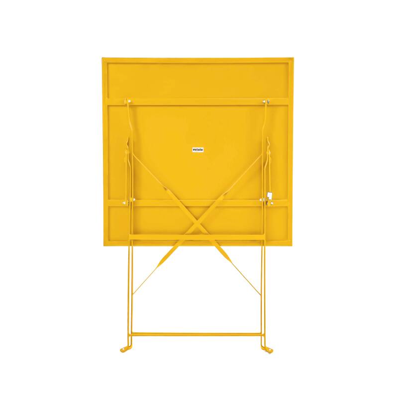 Gartentisch Bistro-Stil Quadratisch klappbarer aus Metall, 2 Personen, 60x60 cm