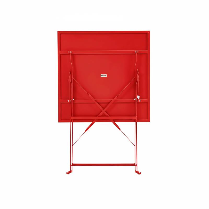 Gartentisch Bistro-Stil Quadratisch klappbarer aus Metall, 2 Personen, 60x60 cm
