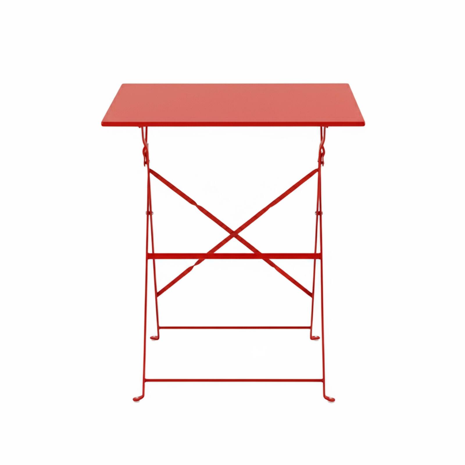 Gartentisch Bistro-Stil Quadratisch klappbarer aus Metall, 2 Personen, 60x60 cm