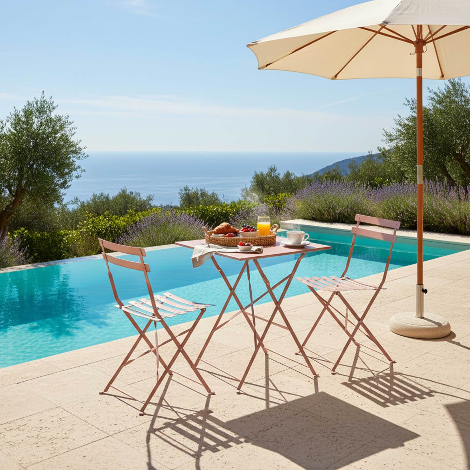 Gartenstühle Bistro-Stil aus Metall Klappbare - 2er-Set