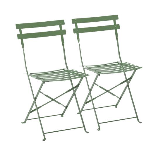 Gartenstühle Bistro-Stil aus Metall Klappbare - 2er-Set | Oviala