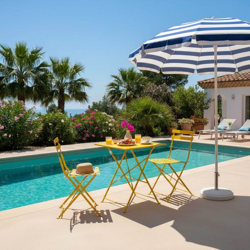 Gartenstühle Bistro-Stil aus Metall Klappbare - 2er-Set (4/5)