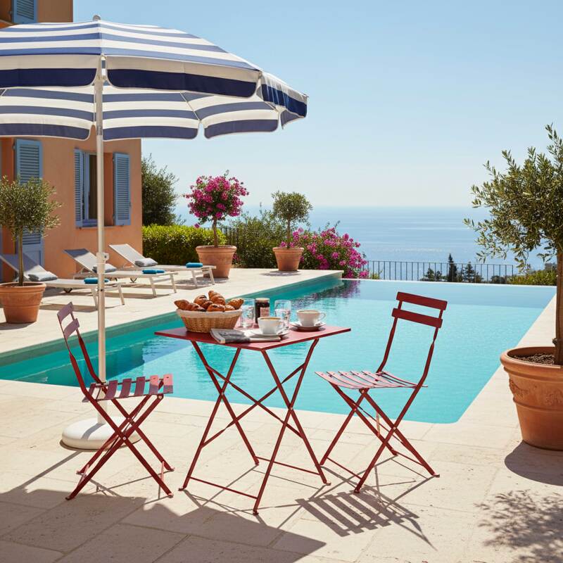 Gartenstühle Bistro-Stil aus Metall Klappbare - 2er-Set (4/5)