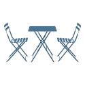 Gartentisch im Bistro-Stil, quadratisch, klappbar, aus Metall, 60x60 cm, und 2 Stühle klappbar