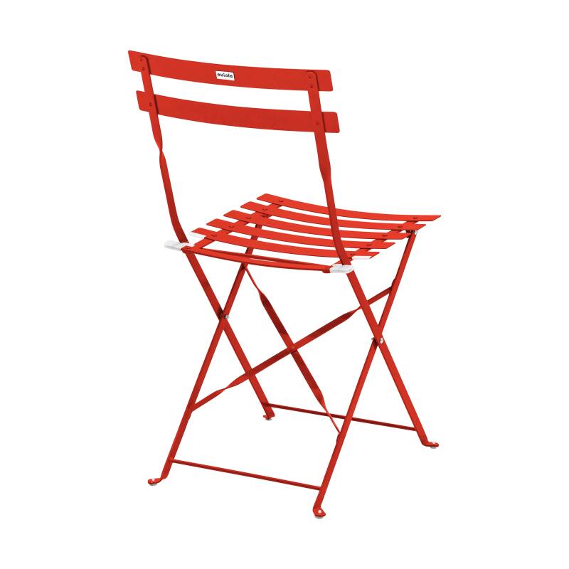 Gartentisch im Bistro-Stil, quadratisch, klappbar, aus Metall, 60x60 cm, und 2 Stühle klappbar (5/7)