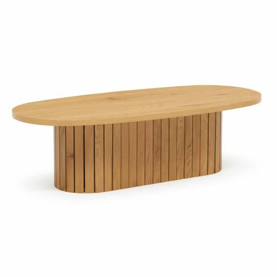 Couchtisch oval, in FSC®-Holzoptik, 120x60 cm | Oviala