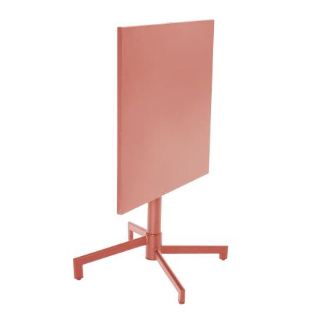 Gartentisch im Bistro-Stil, quadratisch, neigbar, aus Metall mit Einbaufuß, 70x70 cm, und 2 Stühle (4/9)