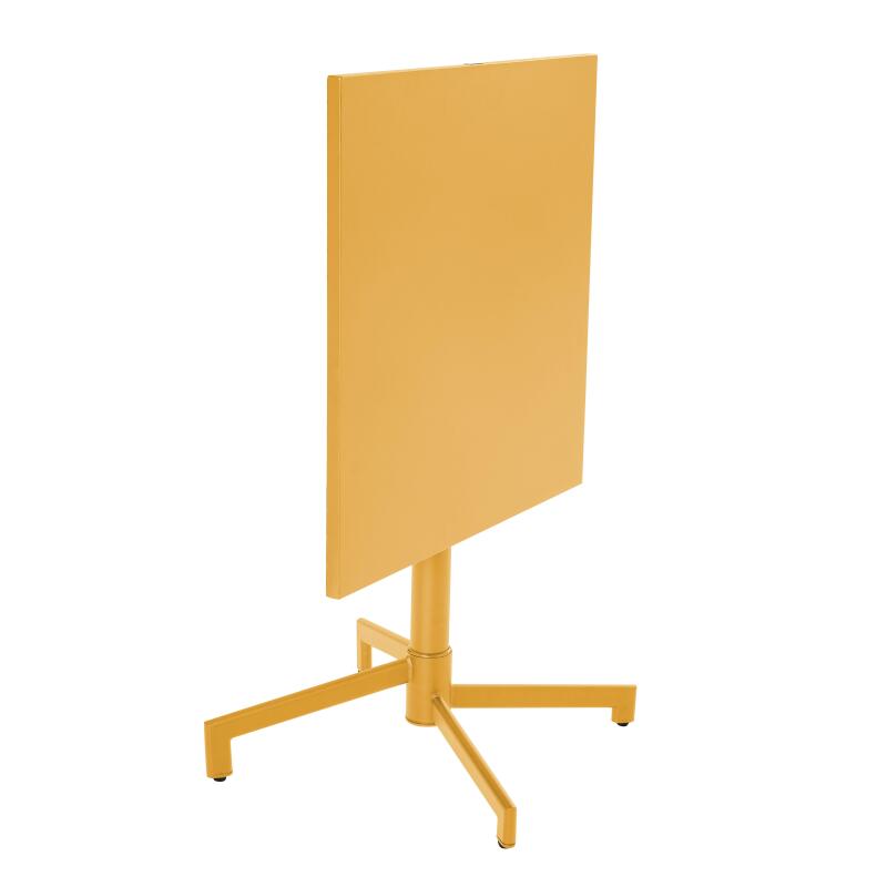 Gartentisch im Bistro-Stil, quadratisch, neigbar, aus Metall mit Einbaufuß, 70x70 cm, und 2 Stühle (3/9)