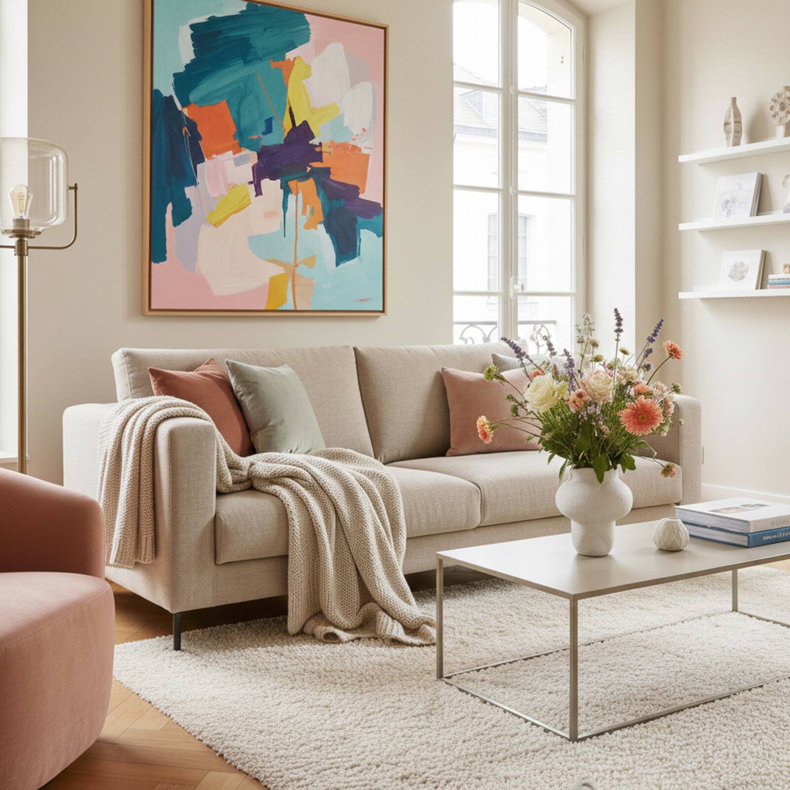 Sofa 3-Sitzer aus meliertem Stoff