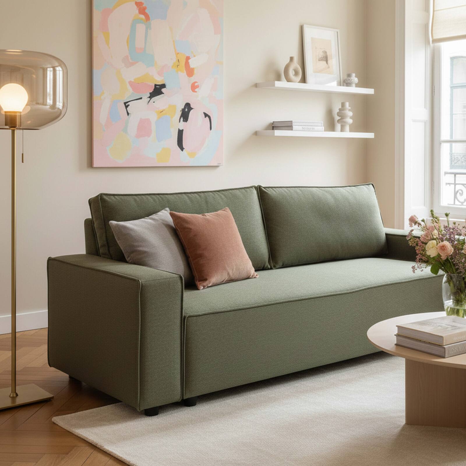 Schlafsofa 3-Sitzer aus Stoff