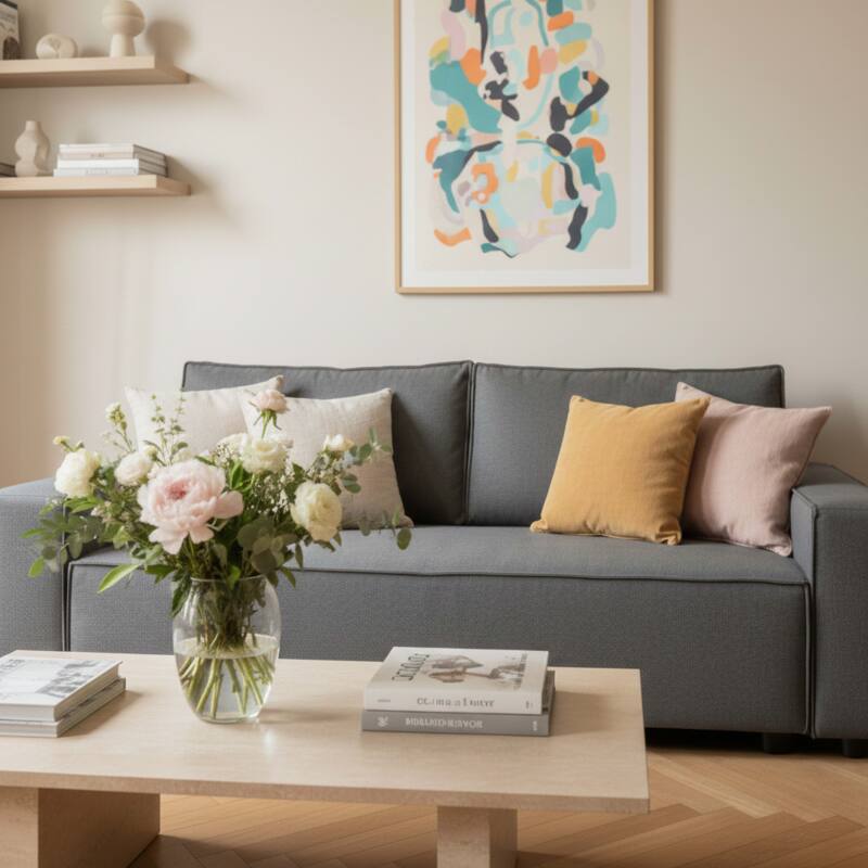 Schlafsofa 3-Sitzer aus Stoff (2/6)