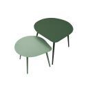 Nestbare Garten Couchtische runden aus Metall  58x50x34 cm und 40x35x28 cm 