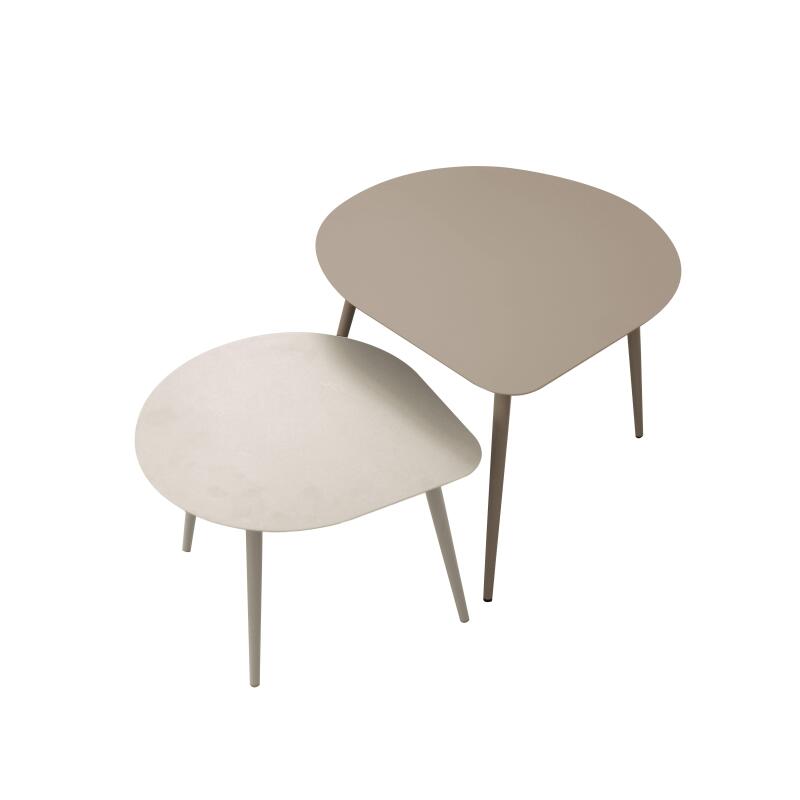 Nestbare Garten Couchtische runden aus Metall  58x50x34 cm und 40x35x28 cm  (2/7)