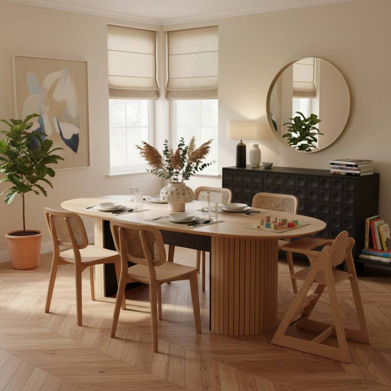 Esstisch oval, aus FSC® Eichenholz-Effekt,  für 10 Personen