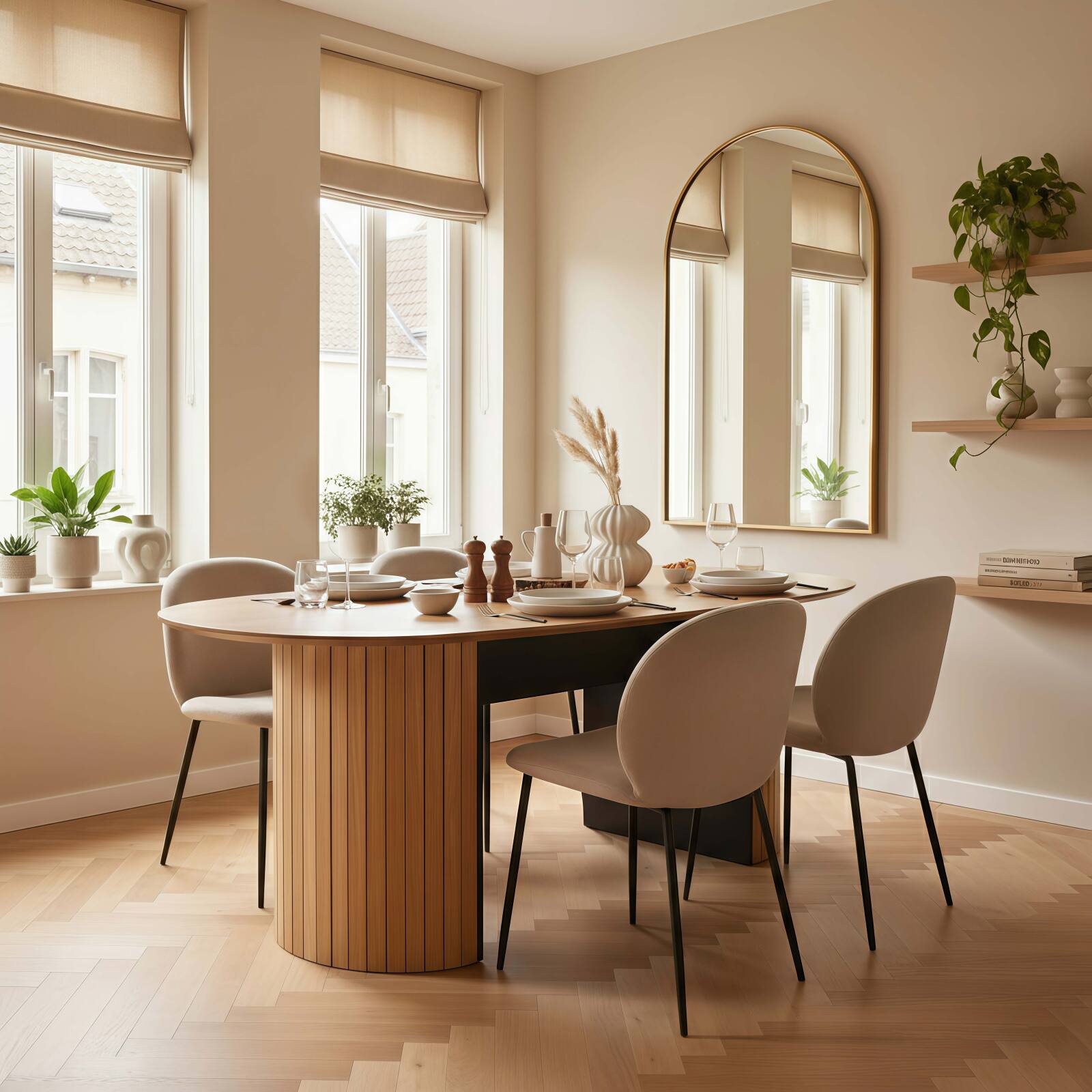 Esstisch oval, aus FSC® Eichenholz-Effekt,  für 10 Personen