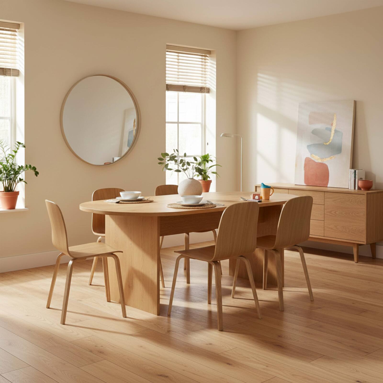 Stühle aus natürlichem Eichensperrholz FSC® - 2er-Set