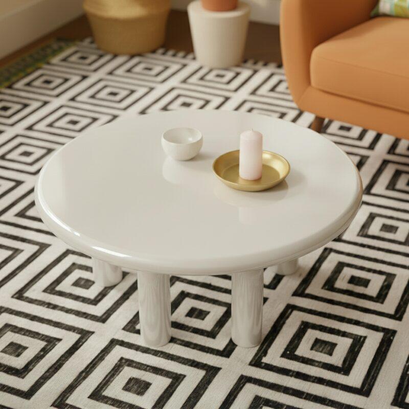 Couchtisch rund, in Lackeffekt, Ø80 cm (2/4)