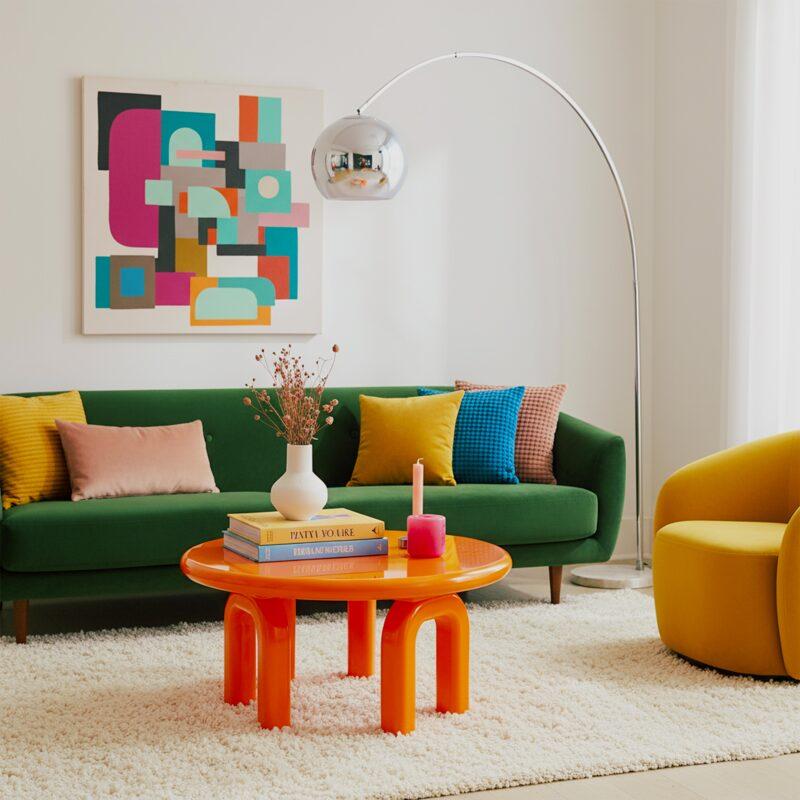 Couchtisch rund, in Lackeffekt, Ø80 cm