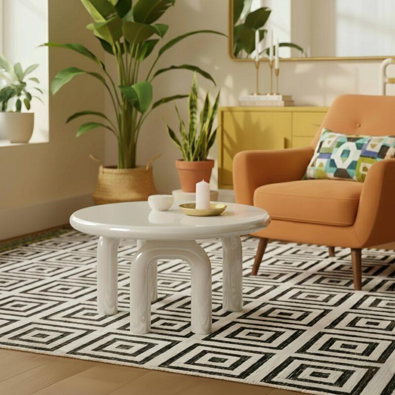 Couchtisch rund, in Lackeffekt, Ø80 cm