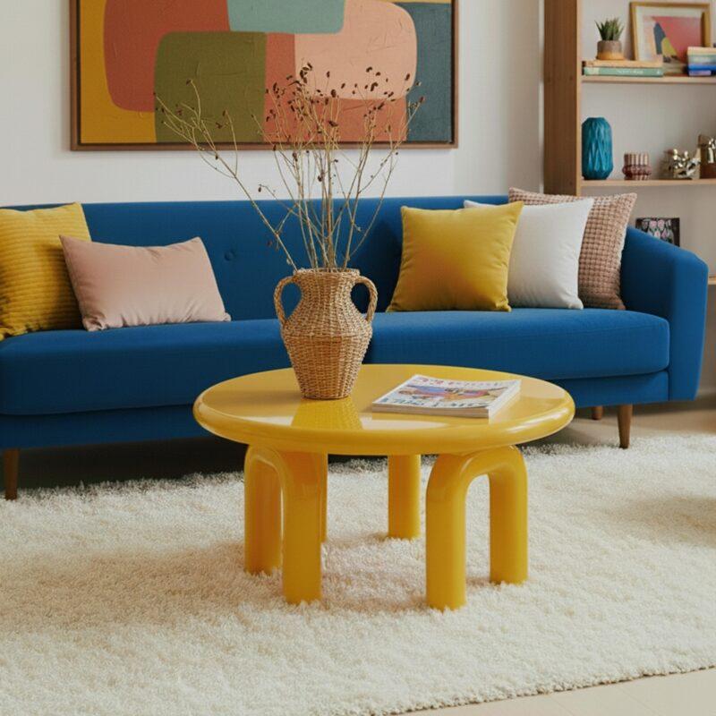 Couchtisch rund, in Lackeffekt, Ø80 cm